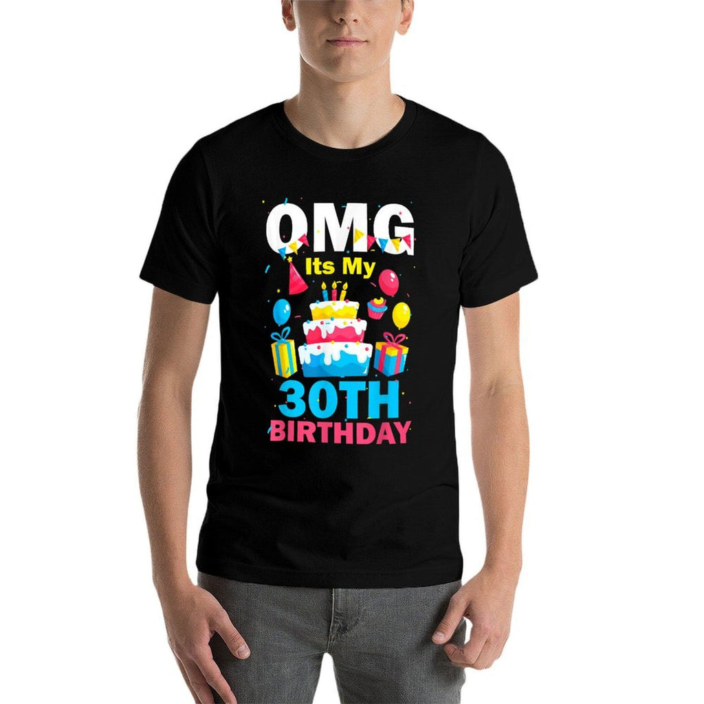 30 Years Old Birthday Party OMG Happy 30th Birthday Family  Wrinkle-resistant T-Shirt