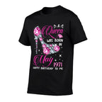 Queens Are Born in May 1971 Queens 50th Birthday For Girl  Heathered Texture T-Shirt