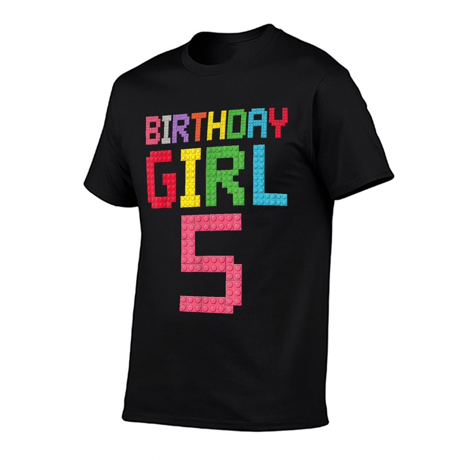 5th Birthday Girl Master Builder 5 Years Old Block Building  Vintage-inspired T-Shirt
