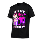 10th Birthday, Girl 10 Year, Cat, Number 10  Versatile T-Shirt