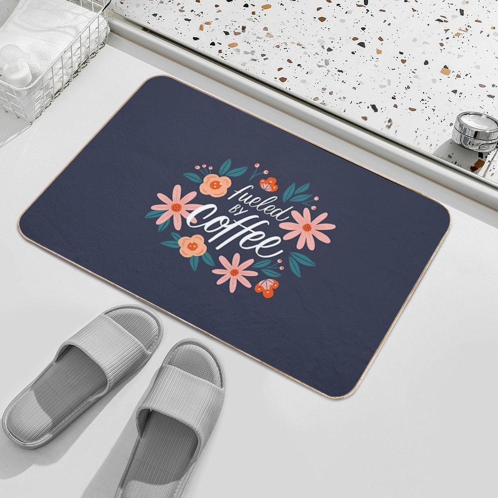 Fueled by Coffee  Absorbent Bath Mat