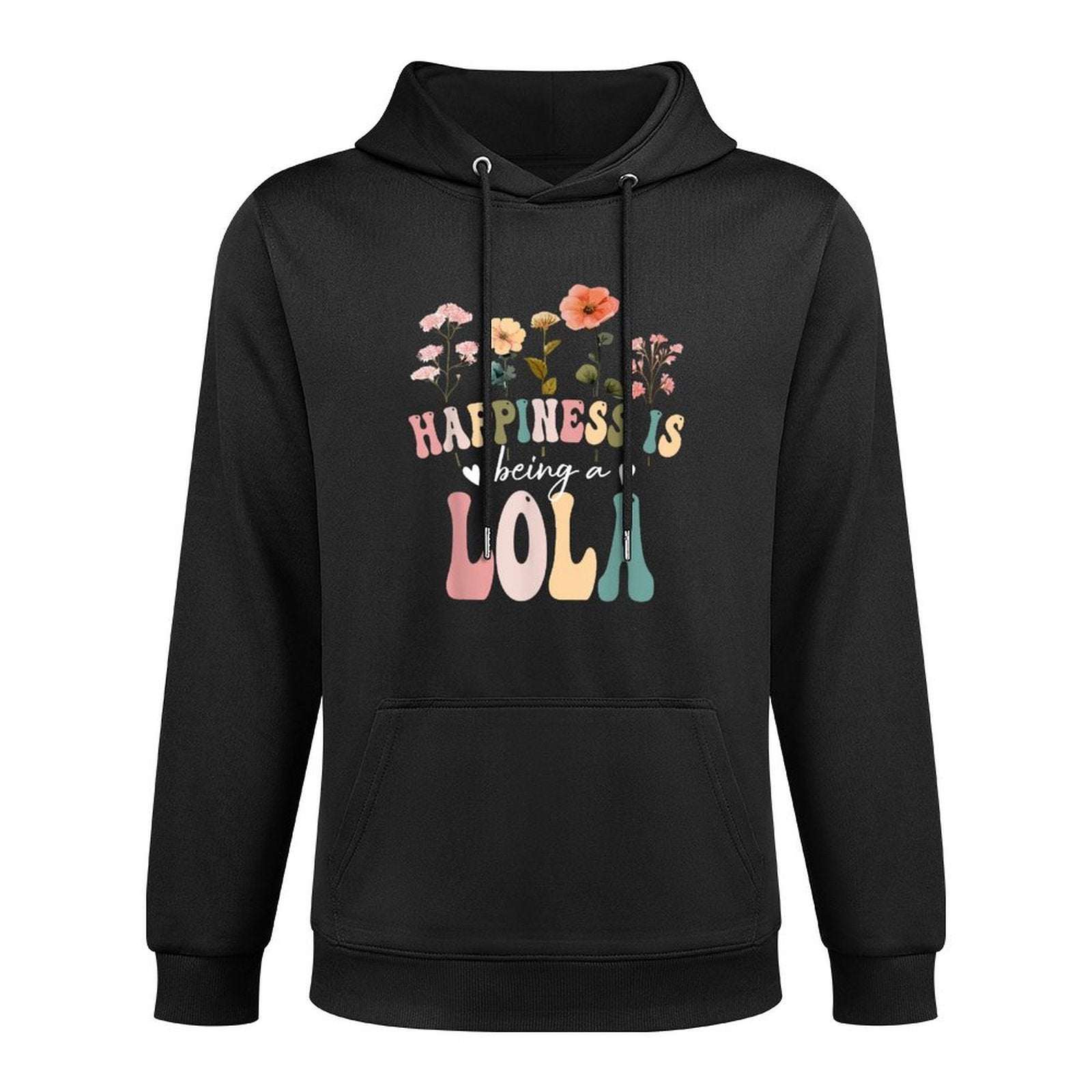 Happiness Is Being A Lola Floral Design Lola Mother&#39;s Day Adjustable Hood Hoodie