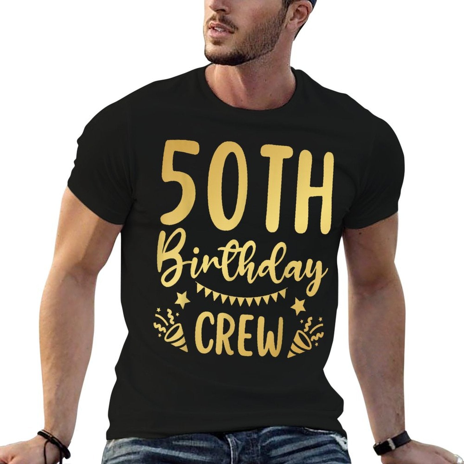 50th Birthday Crew 50 Party Crew Group Friends BDay Gifts  Easy-care T-Shirt