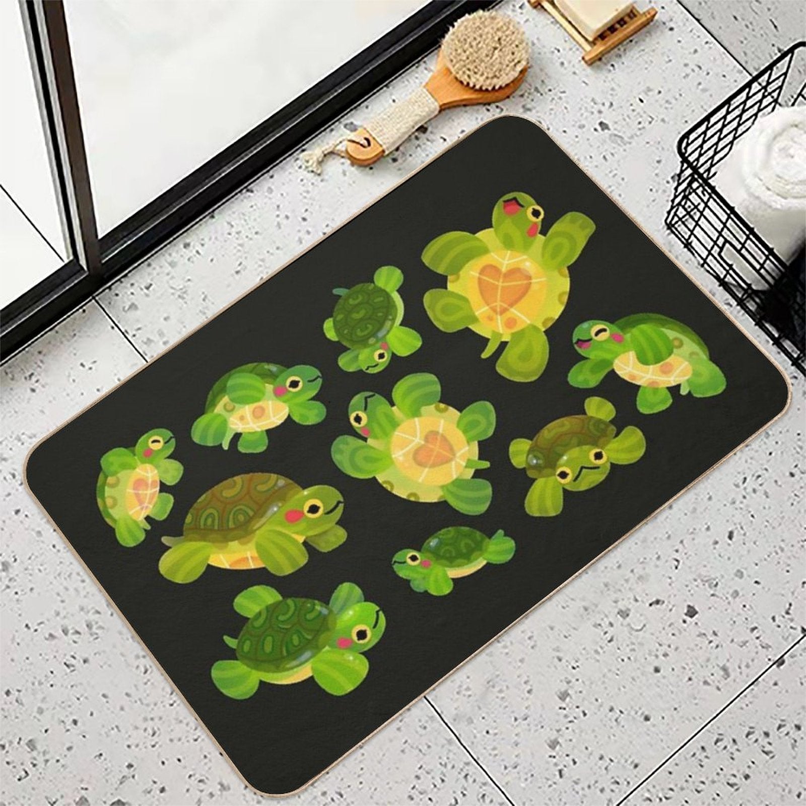Red-eared Slider - Dark  Easy Maintenance Bath Mat