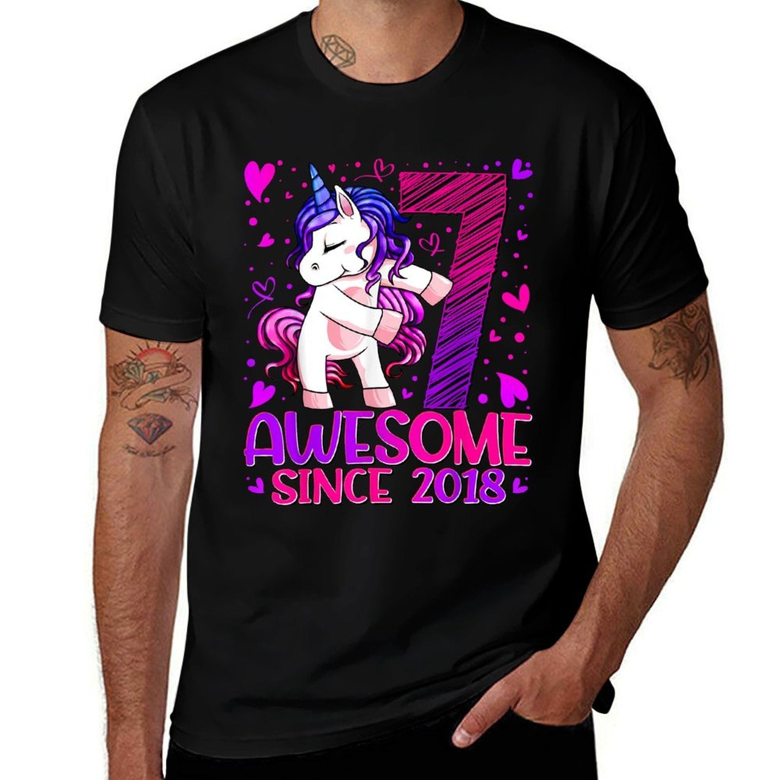 7 Year Old Unicorn Gifts For Girls 7th Birthday Girl Party  Quick-drying T-Shirt