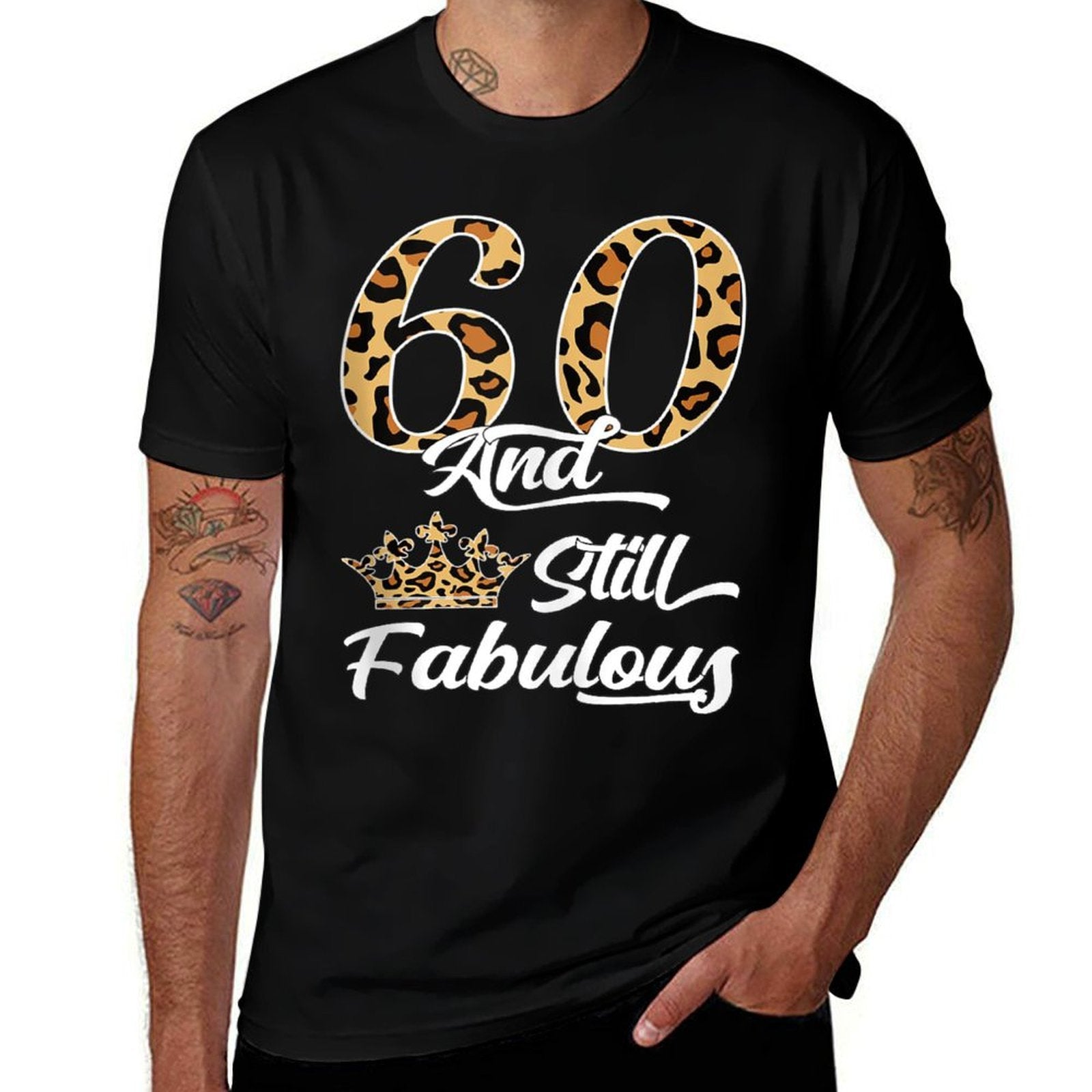 60 & Fabulous Leopard Print Cool Women’s 60th Birthday  Stretchy T-Shirt