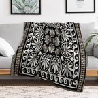Luxury Greek Ornament Black And White Marble Comfort Throw Blanket