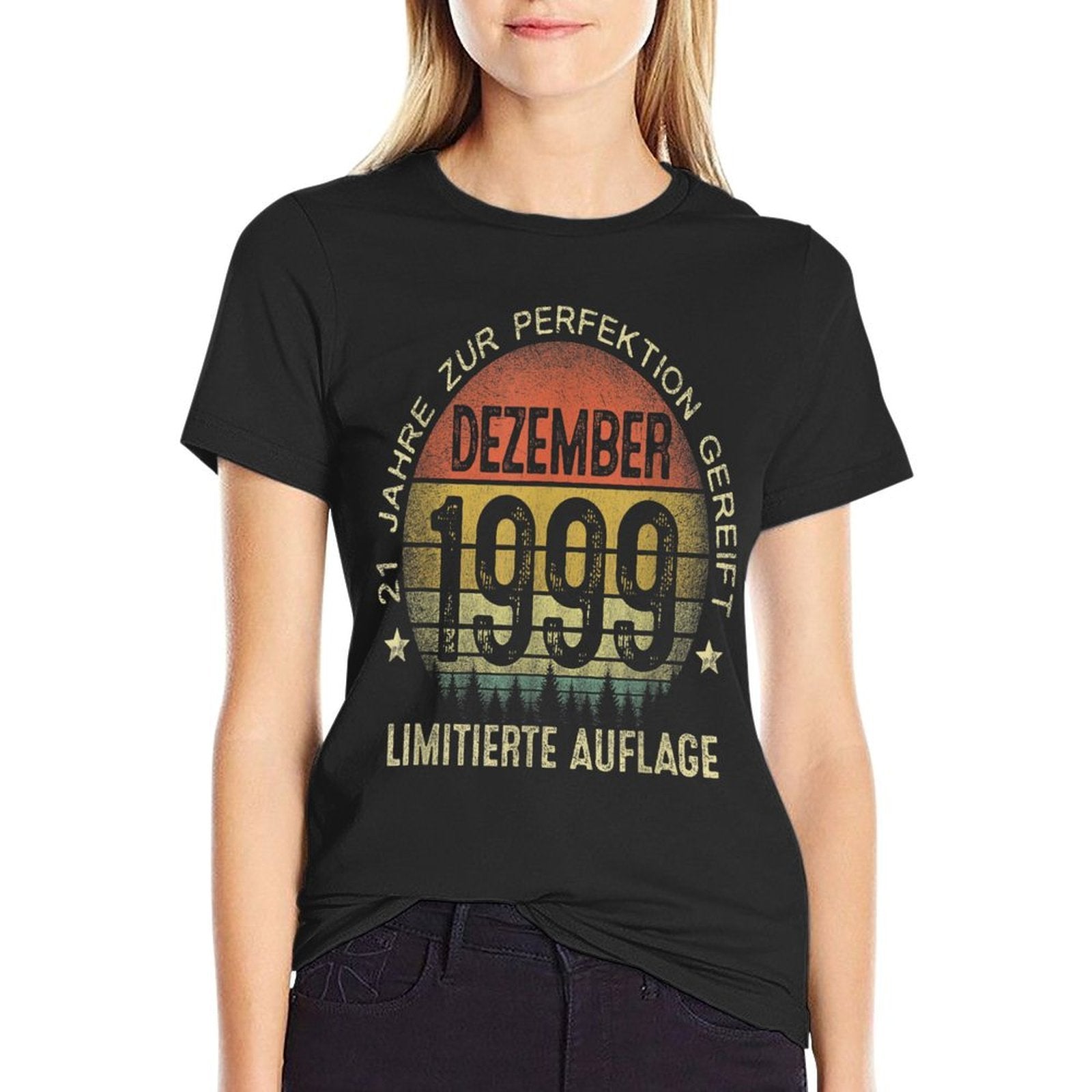 21 Year Old Gift Vintage December 1999 21st Birthday  Rolled Sleeves T-Shirt