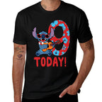 Disney Lilo  Stitch Tropical Birthday 9 Years Old Today Premium  Fade-proof Color T-Shirt