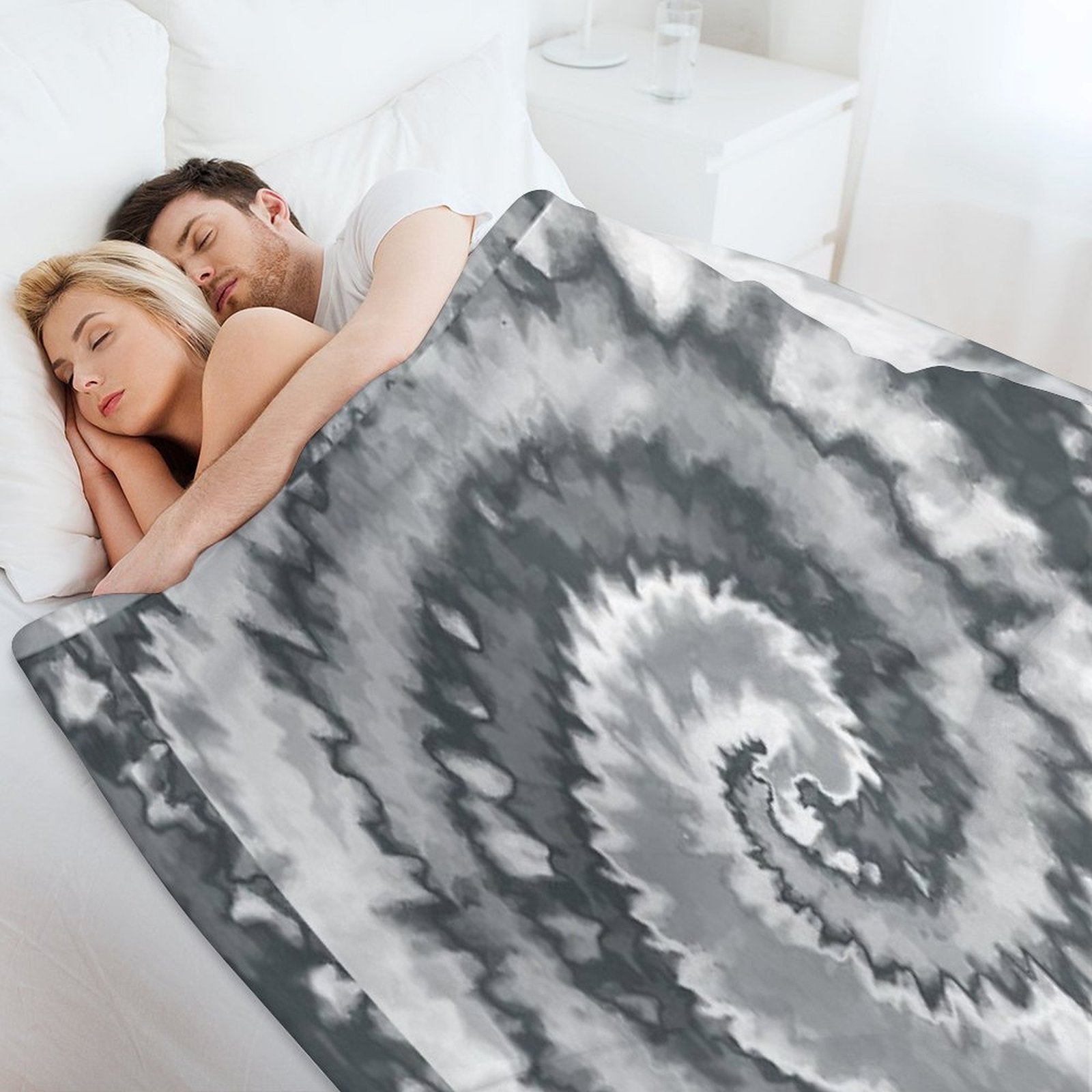 Colorful Swirl in Grey & White Shade Pattern 117 Lightweight Throw Blanket