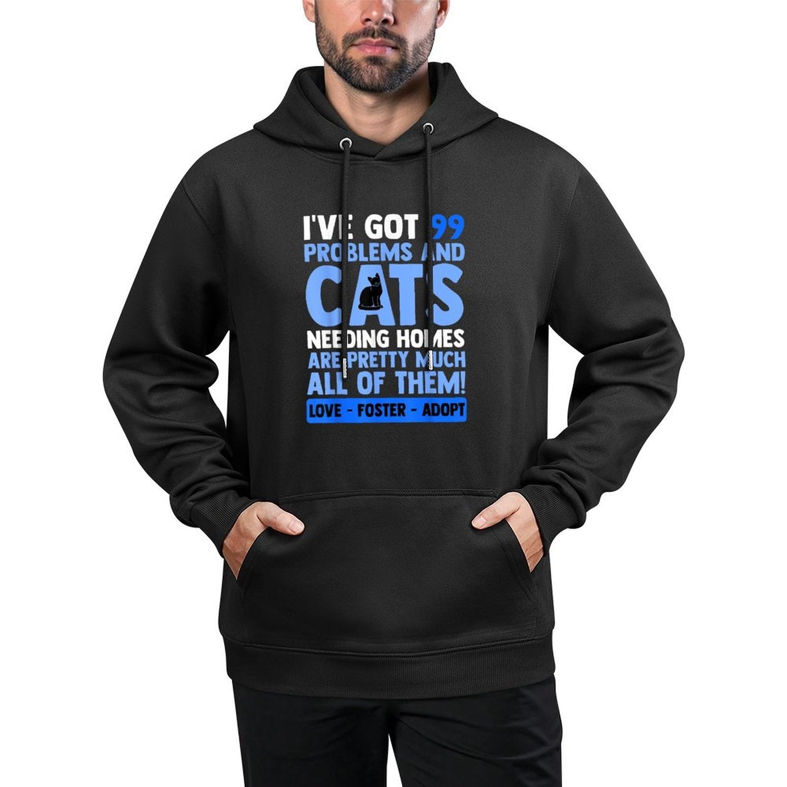 Love Foster Adopt Cat Adoption Quotes Animal Rescue Cat All-Day Comfort Hoodie
