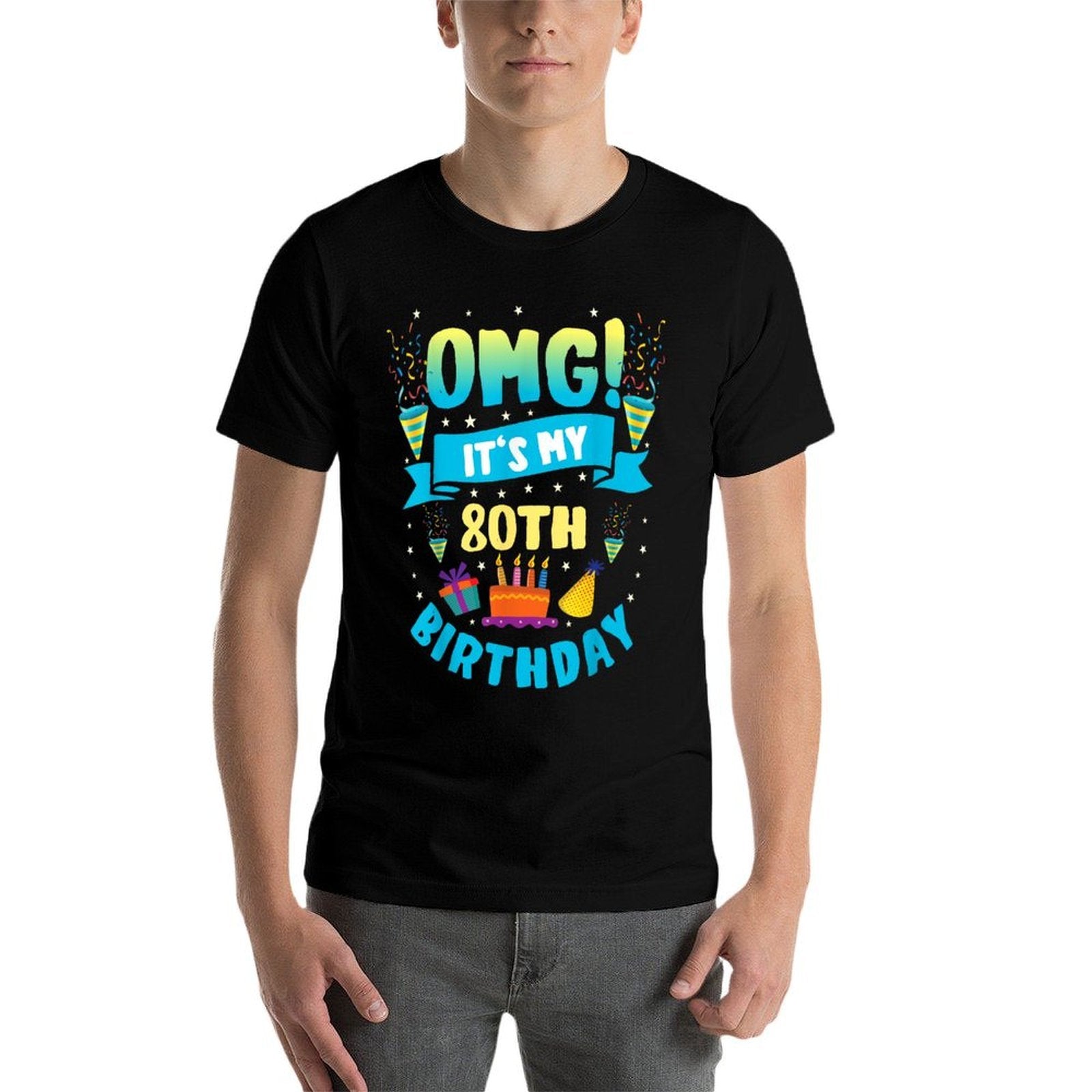 80 Year Old Shirt OMG It's My 80th Birthday  Slim-fit Cut T-Shirt