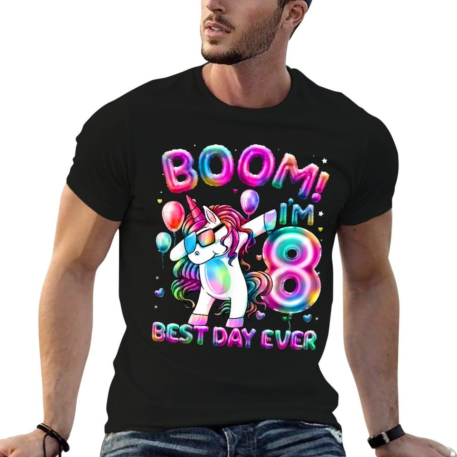 8 Years Old Dabbing Unicorn Gifts 8th Birthday Girl Party  Stretchy T-Shirt