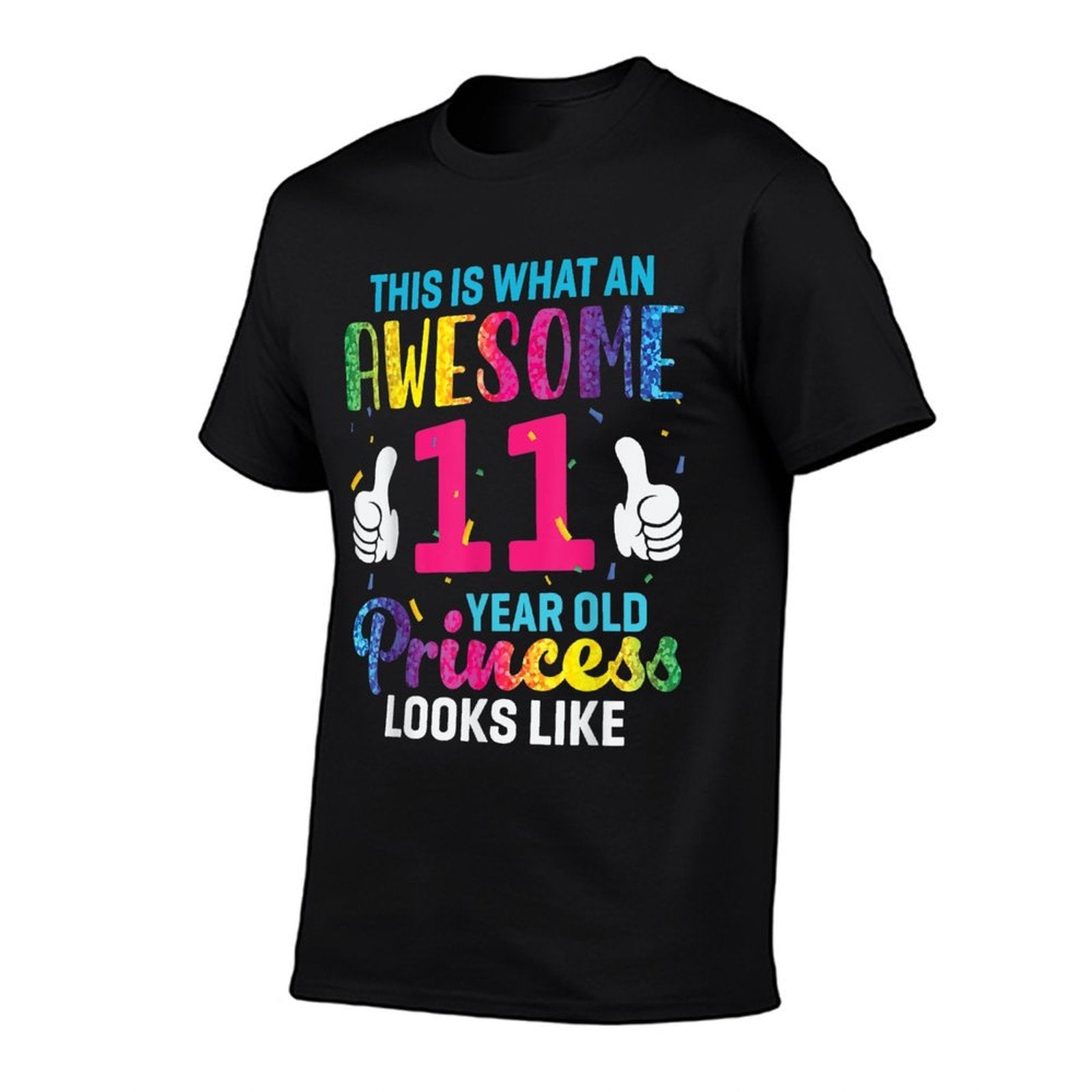 11 Years Old Princess Birthday Quote 11th B-day Kids Graphic  Oversized Silhouette T-Shirt