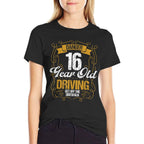 16 Year Old Driving Funny Get Off Sidewalk 16 Birthday  Tagless Design T-Shirt