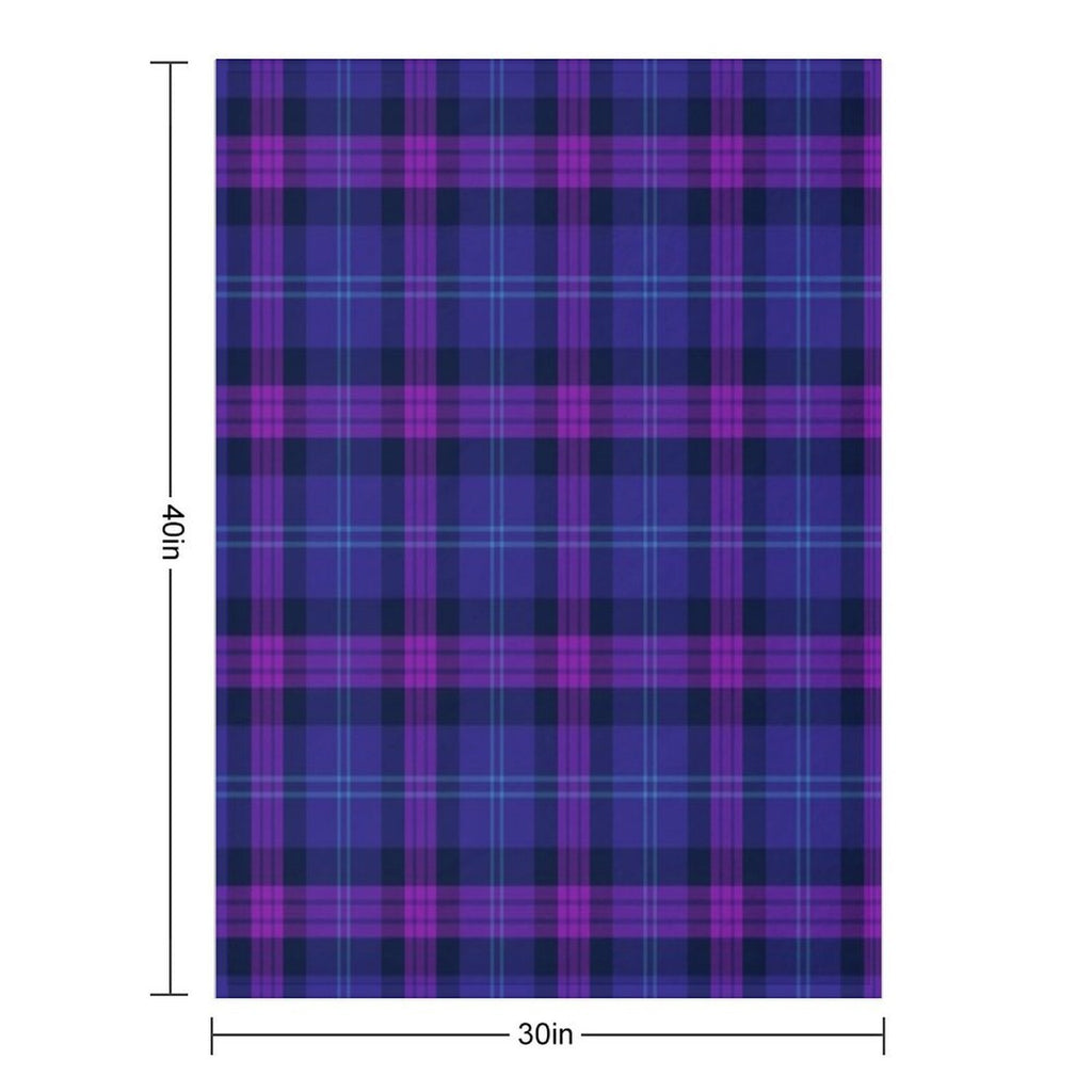 Great Scot Tartan  Cute Blue And Purple Scottish Plaid Eco-conscious Throw Blanket