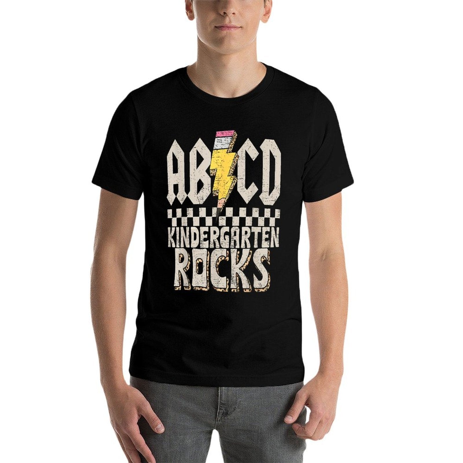 ABCD Kindergarten Rocks Back To School Kinder Teachers Kids  Heathered Texture T-Shirt