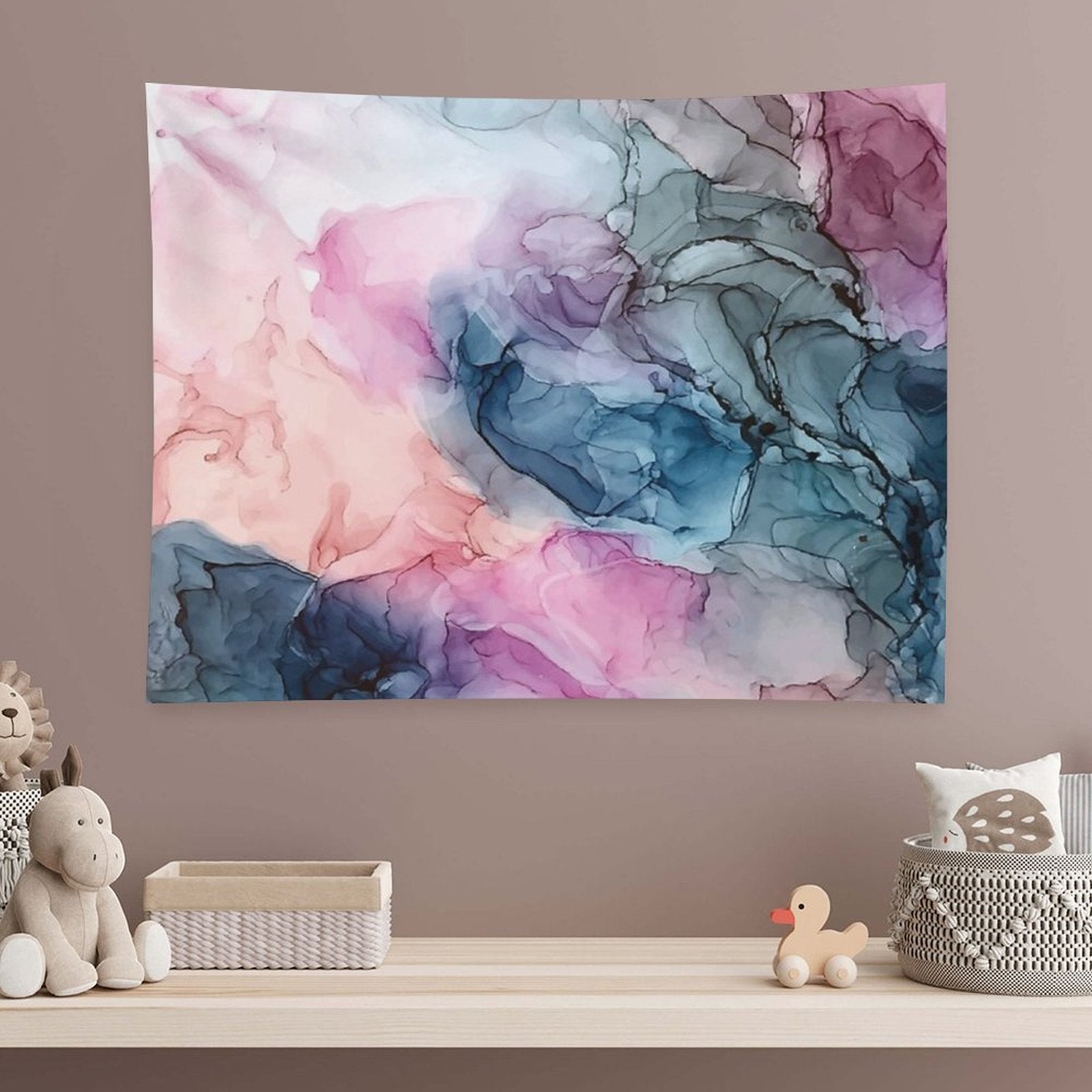 Heavenly Pastels 1 Original Abstract Ink Painting Tapestry