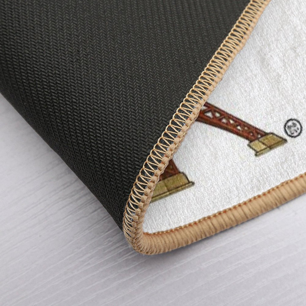 Tokyo Tower - Vintage Japanese Style  Easy Maintenance Bath Mat