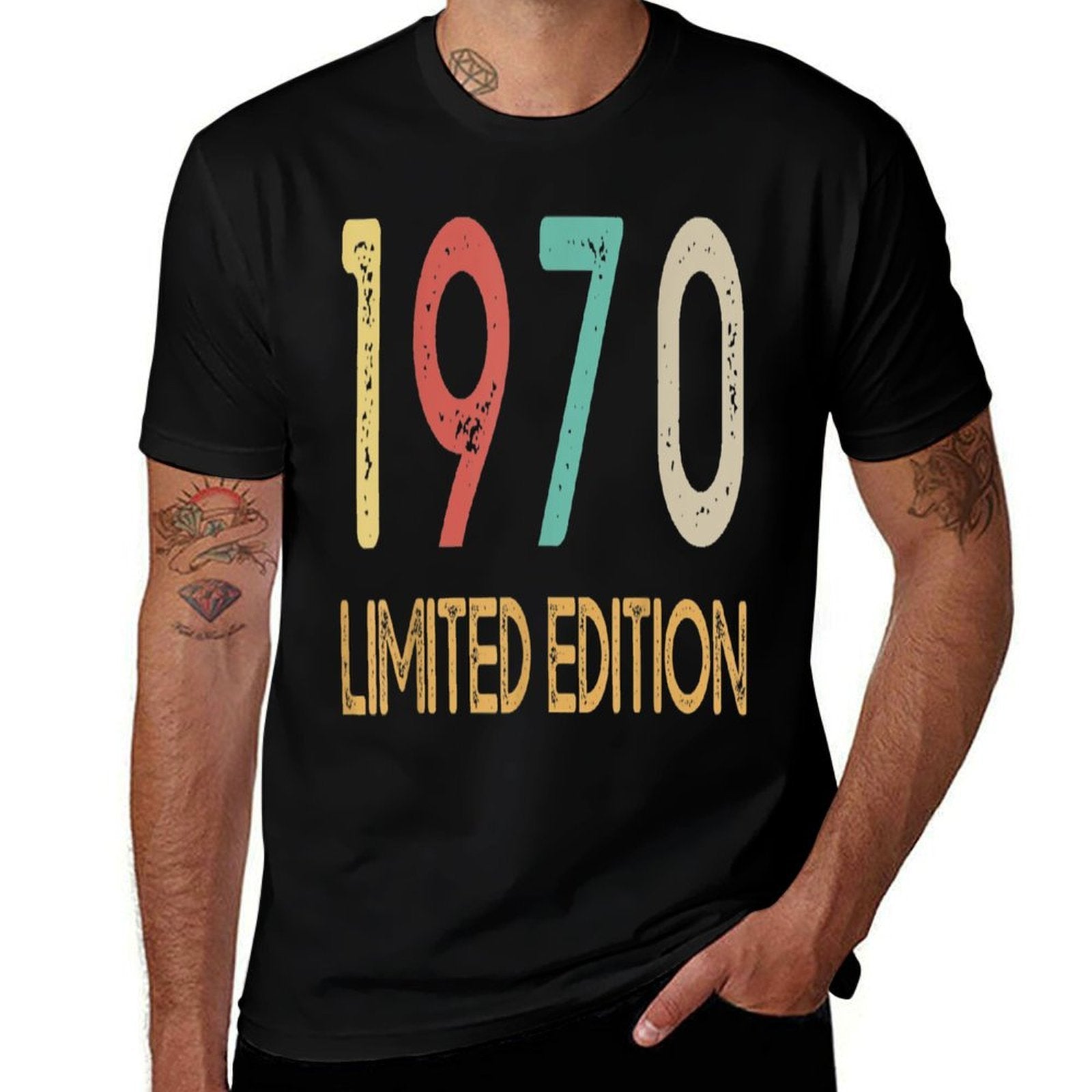 1970 Limited Edition - Vintage 50th Birthday Gift 50 Years  Heathered Texture T-Shirt