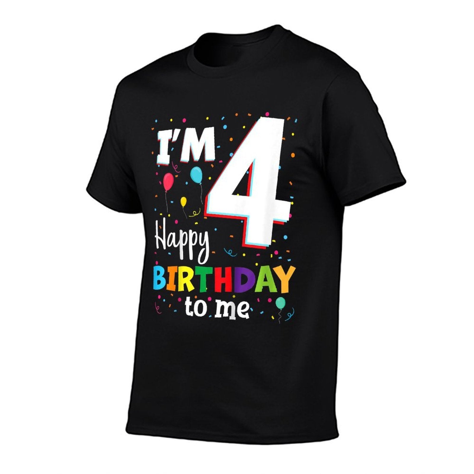 Kids Four 4th Birthday Happy Birthday Boys Girls 4 Years Old 4yr  Stretchy T-Shirt