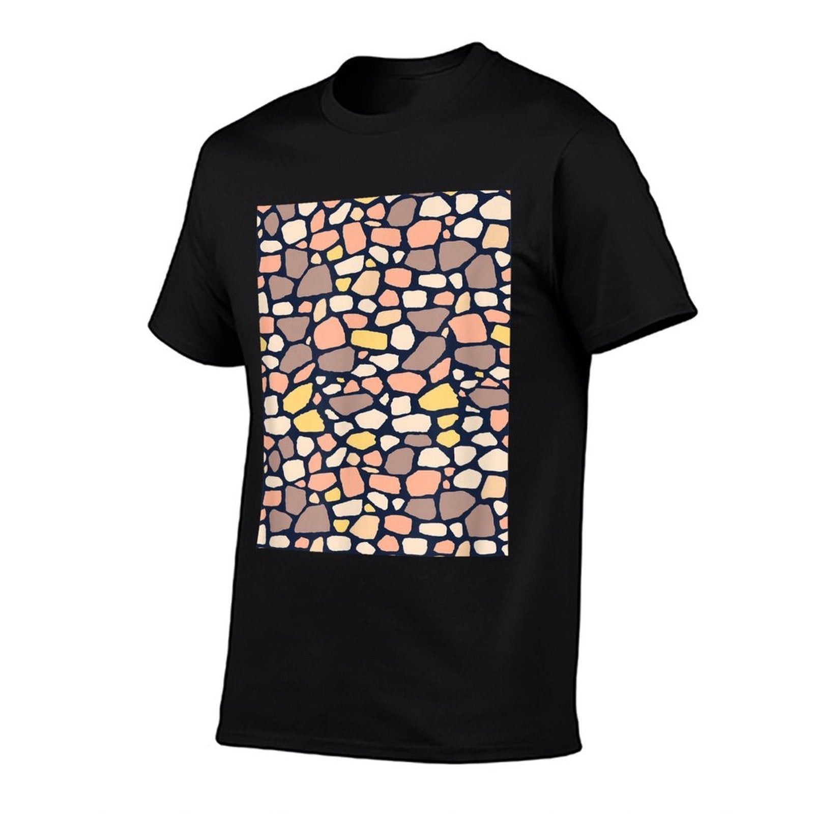 Abstract Terrazzo Colorful Geometric Minimalist  Summer-ready Fabric T-Shirt