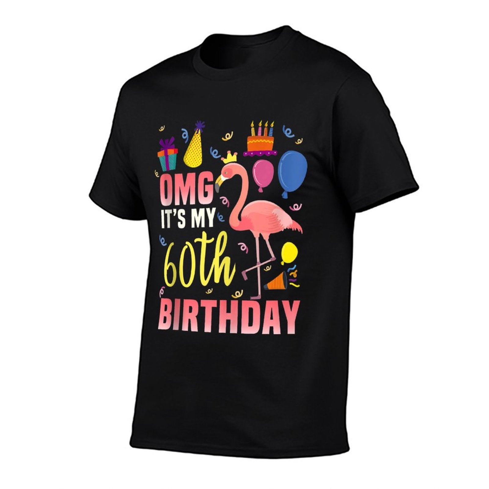 60 Year Old Women Men Gift Flamingo It's My 60th Birthday  Wrinkle-resistant T-Shirt