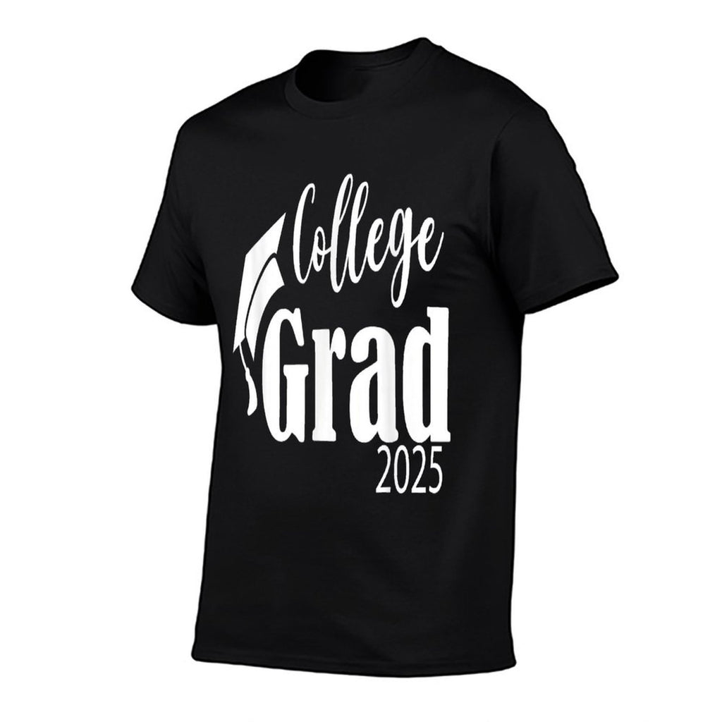 Funny 2025 College Graduate Graduation Grad Students Seniors  Fade-proof Color T-Shirt