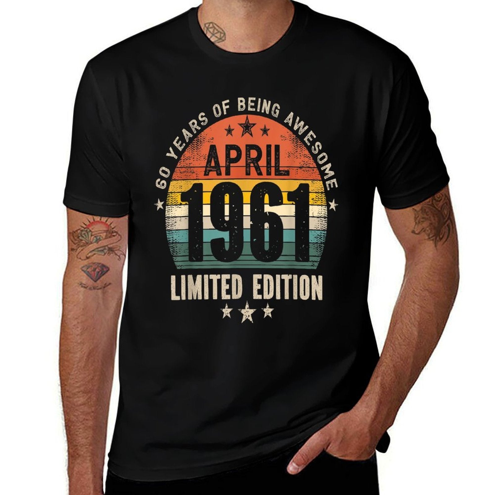 60 Years Old Made in April 1961 Vintage 60th Birthday  Durable T-Shirt