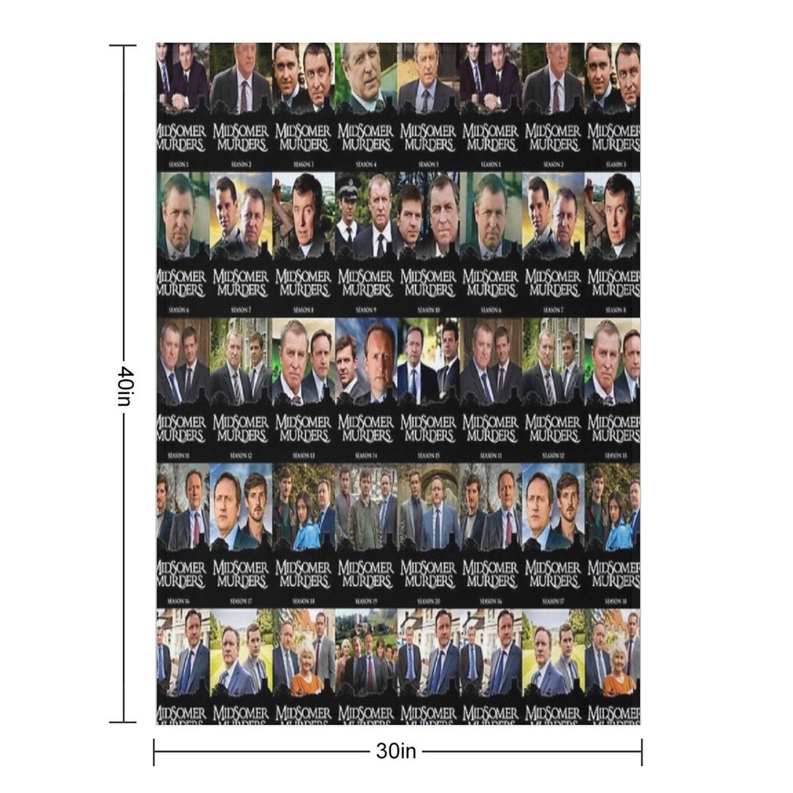 22 Seasons in Midsomer - Pattern Travel-friendly Throw Blanket