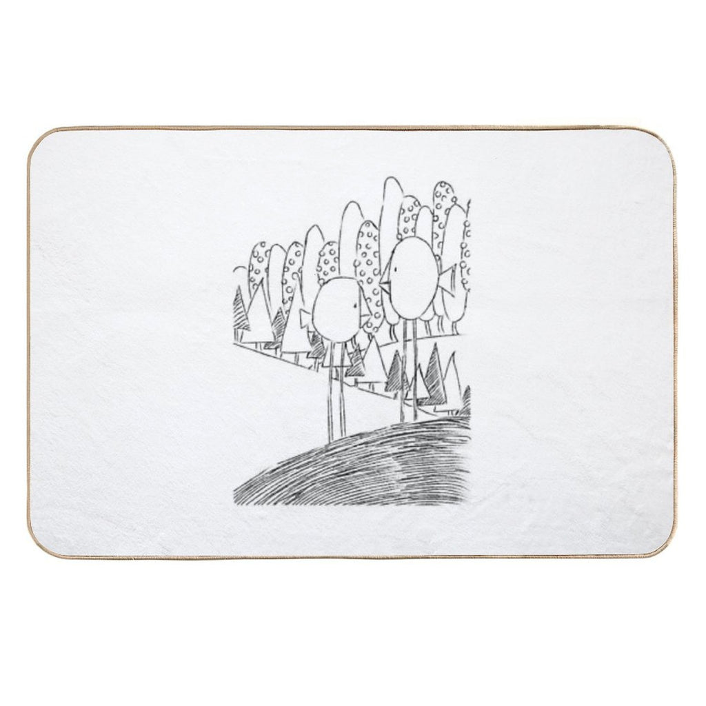 Imagine Birds with Long Legs Bw  Repositionable Bath Mat