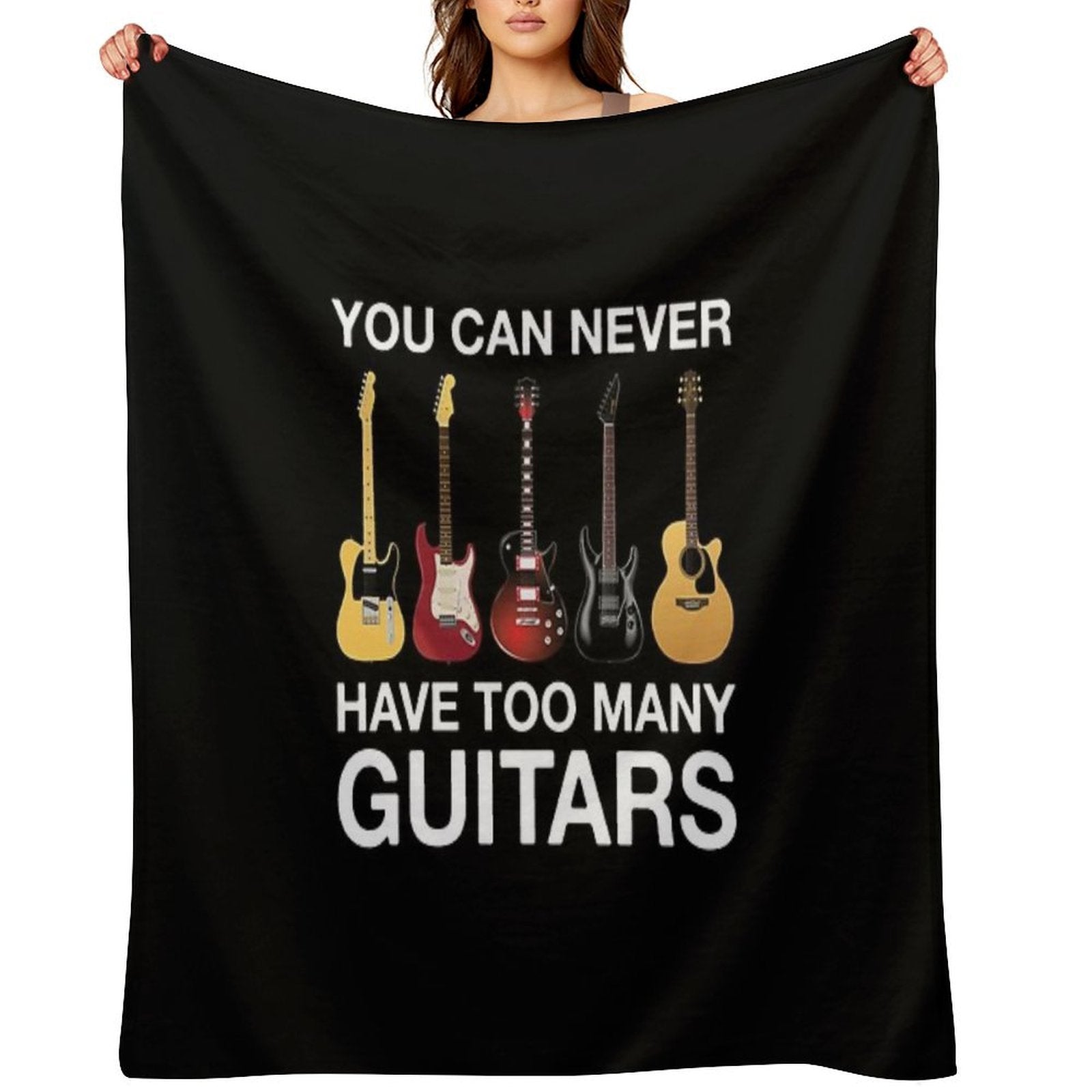 You Can Never Have Too Many Guitars Anti-pilling Throw Blanket