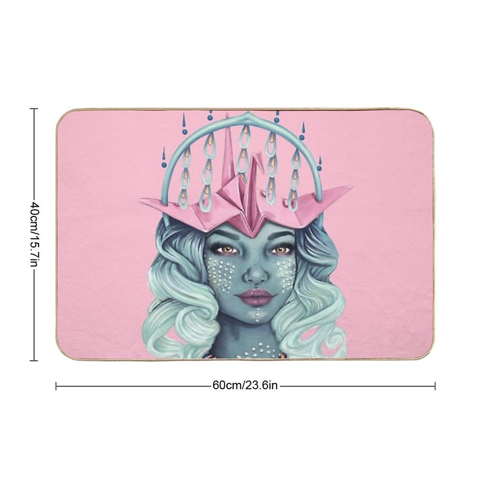 Tsuru Origami Girl  Multi-Purpose Bath Mat