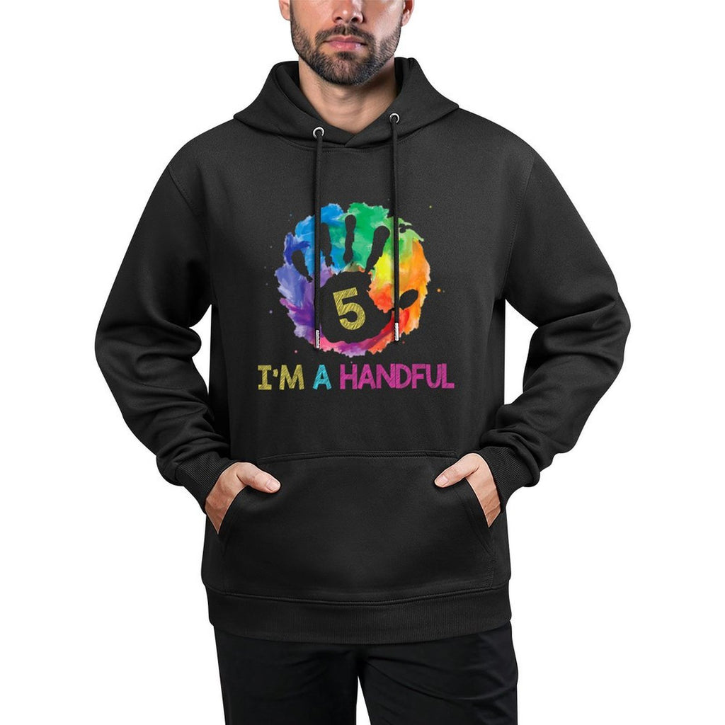 Kids I&#39;m A Handful Five Year Old Gift Cute 5th Birthday Shrink-Resistant Hoodie