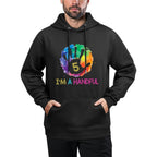 Kids I&#39;m A Handful Five Year Old Gift Cute 5th Birthday Shrink-Resistant Hoodie