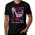 Queens Are Born in May 1971 Queens 50th Birthday For Girl  Heathered Texture T-Shirt