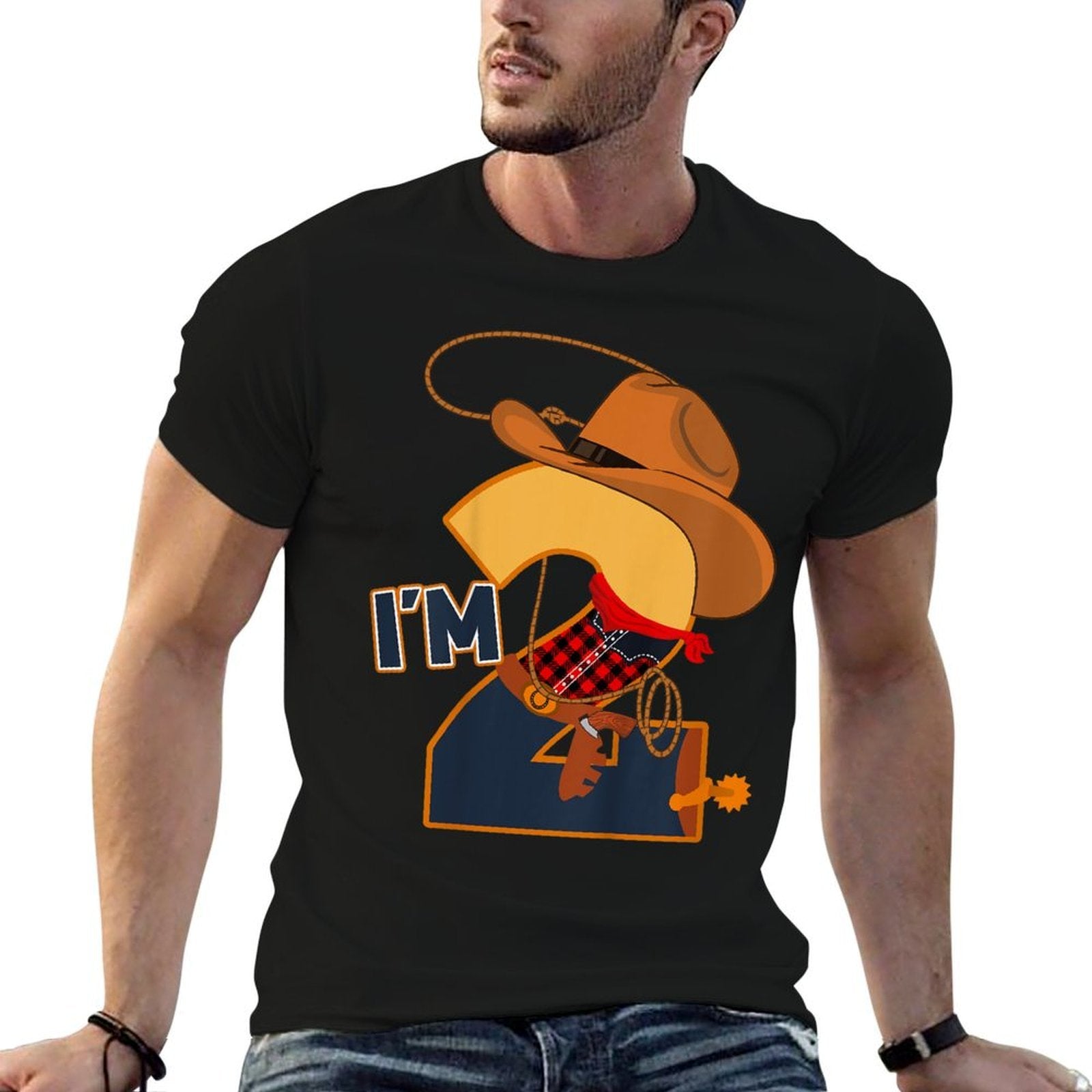 Kids 2nd Birthday Cowboy 2 Year Old Girls Boys Rodeo Theme  Eco-friendly Material T-Shirt