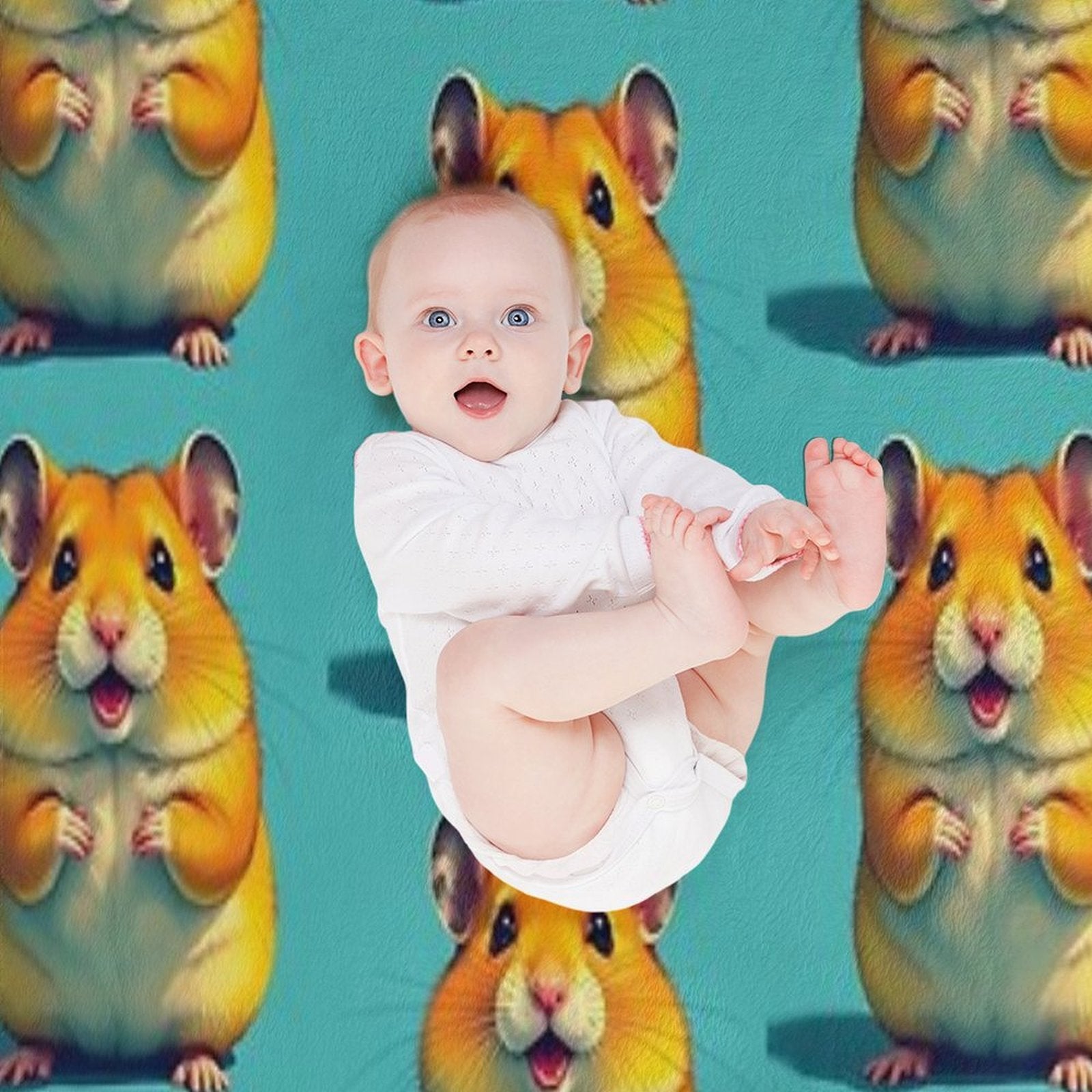 Cute Hamster Easy Care Throw Blanket