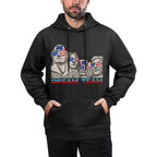 Mount Rushmore 4th Of July Funny Patriotic Presidents Team for Women Girls Kids Men Relaxed Fit Hoodie