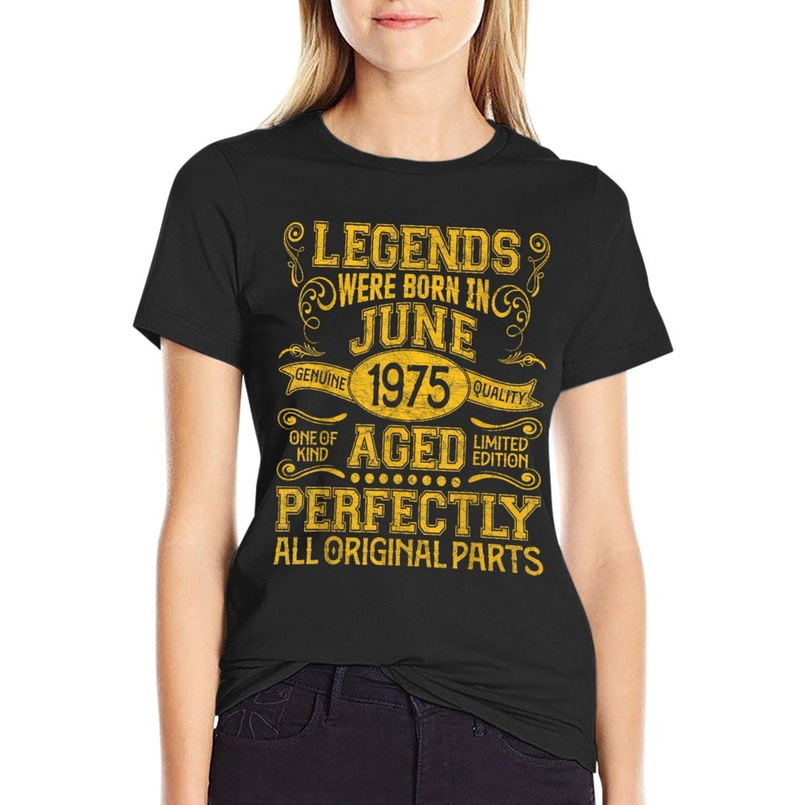50 Years Old Legends Were Born In June 1975 50th Birthday  High-quality Stitching T-Shirt