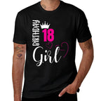 18 Birthday Girl Happy 18th Birthday  Trendy Pattern T-Shirt