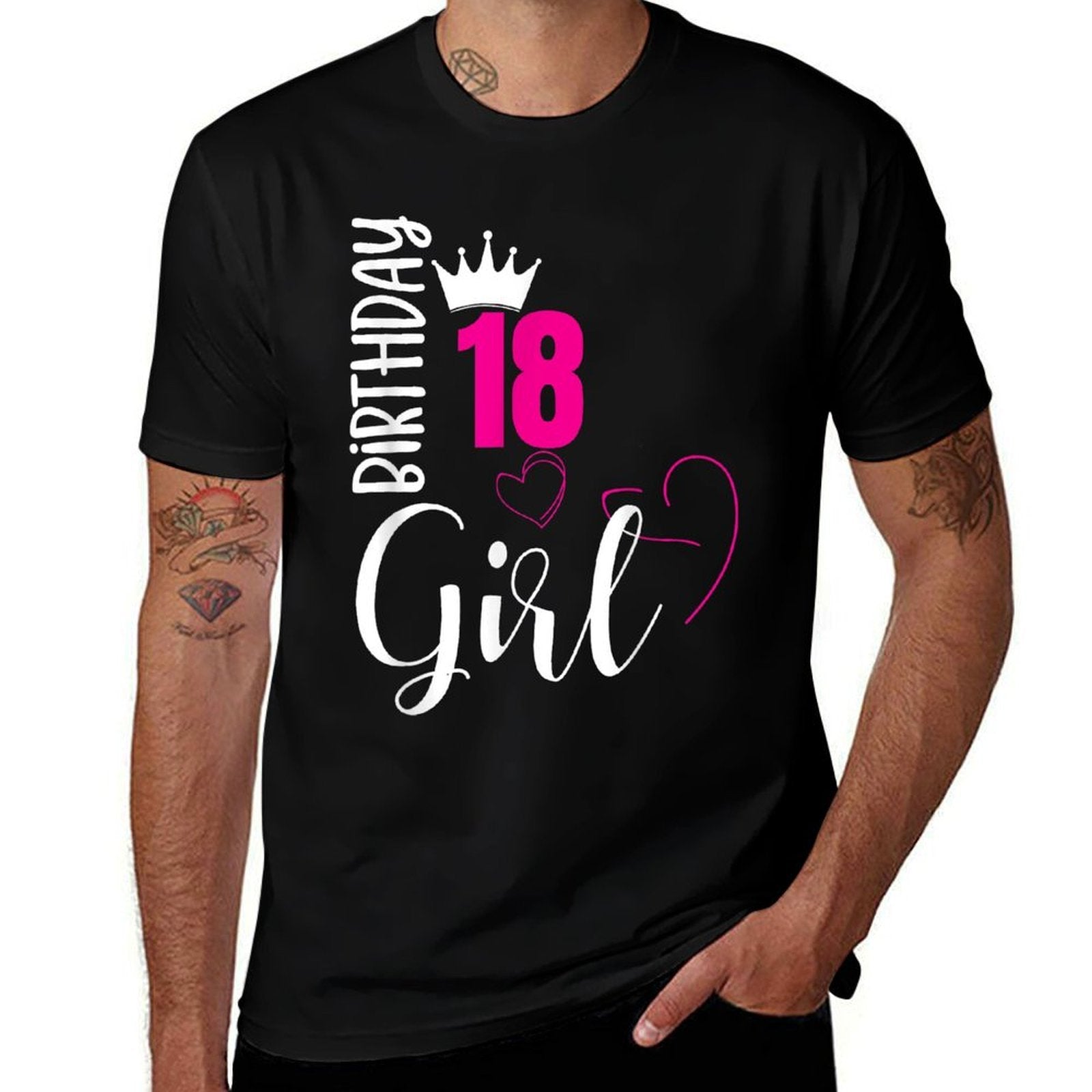 18 Birthday Girl Happy 18th Birthday  Trendy Pattern T-Shirt