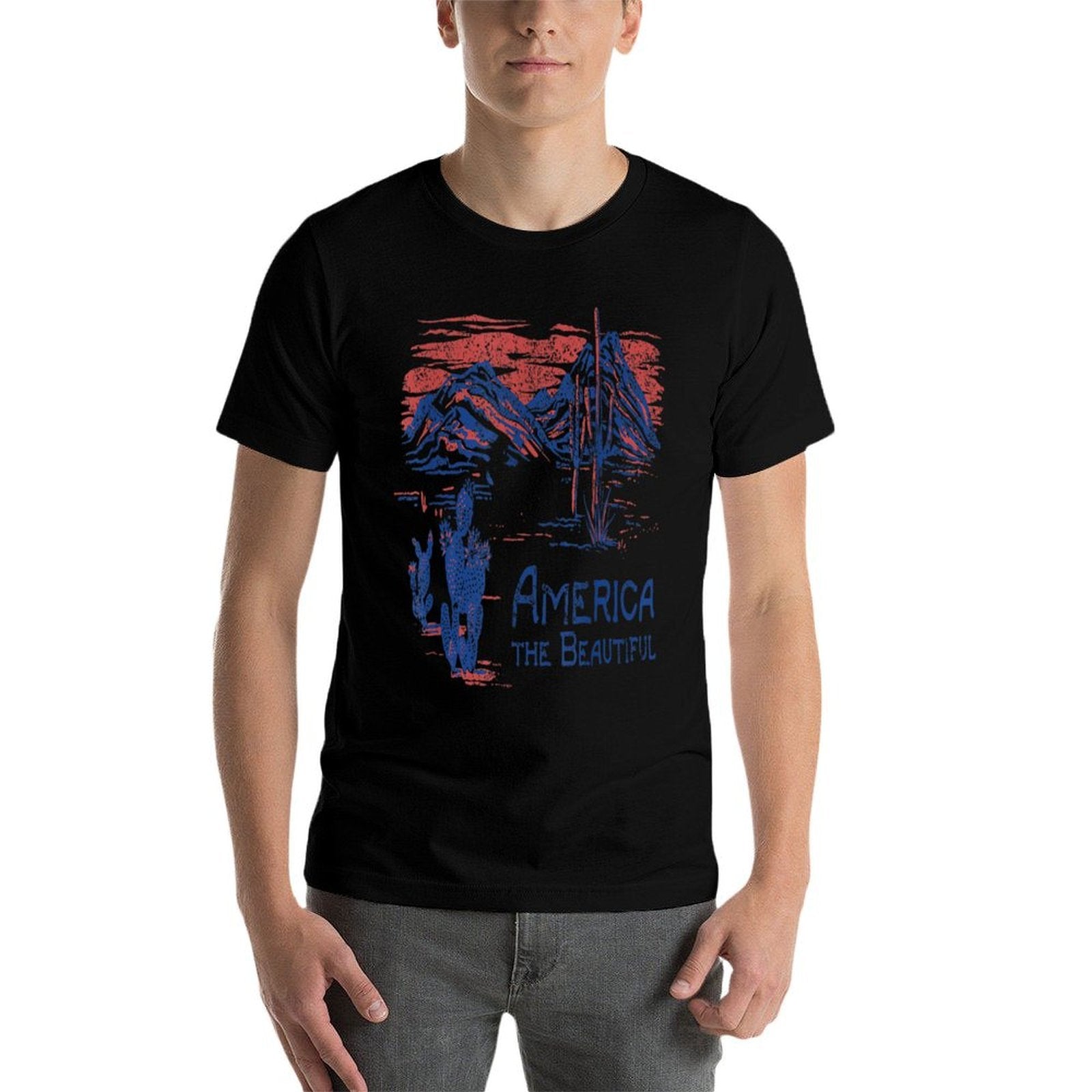 Americana America The Beautiful Landscape  Trendy Pattern T-Shirt