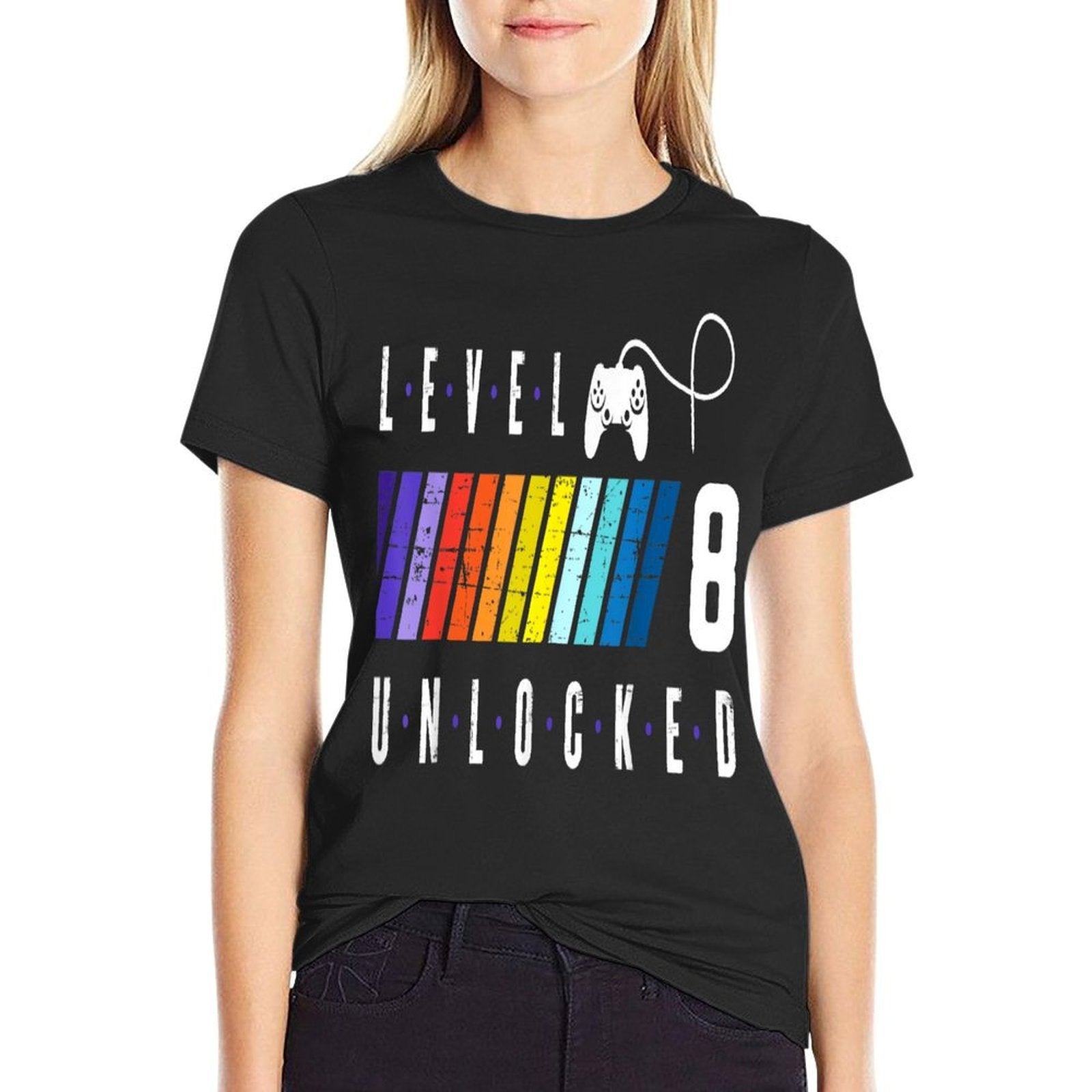 8th Birthday Gamer Boy Or Gamer Girl - Level 8 Unlocked  Easy-care T-Shirt