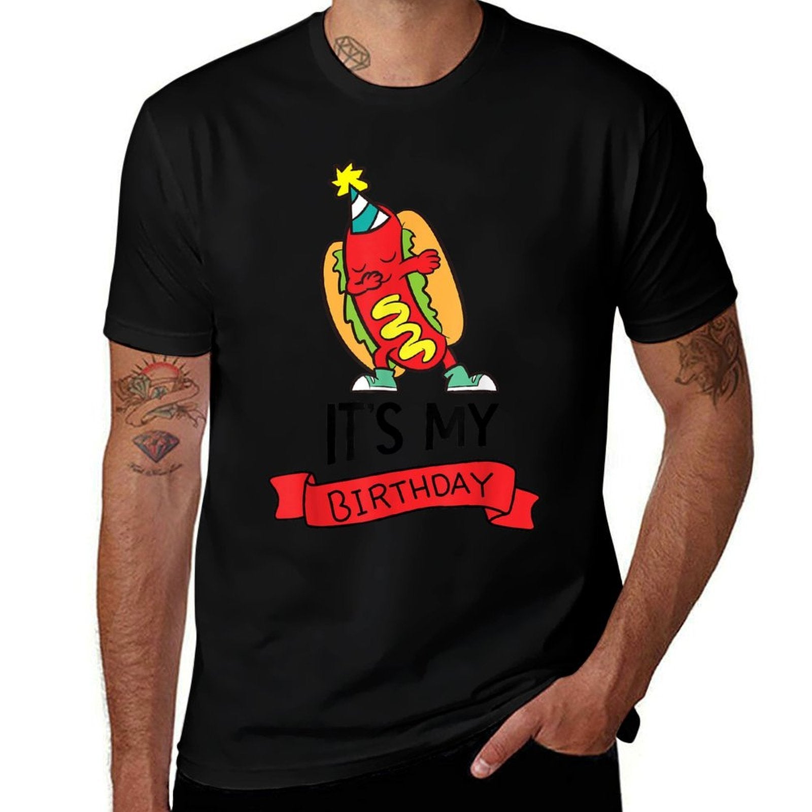 Hotdog-Themed Birthday Party Its My Birthday  Cotton T-Shirt