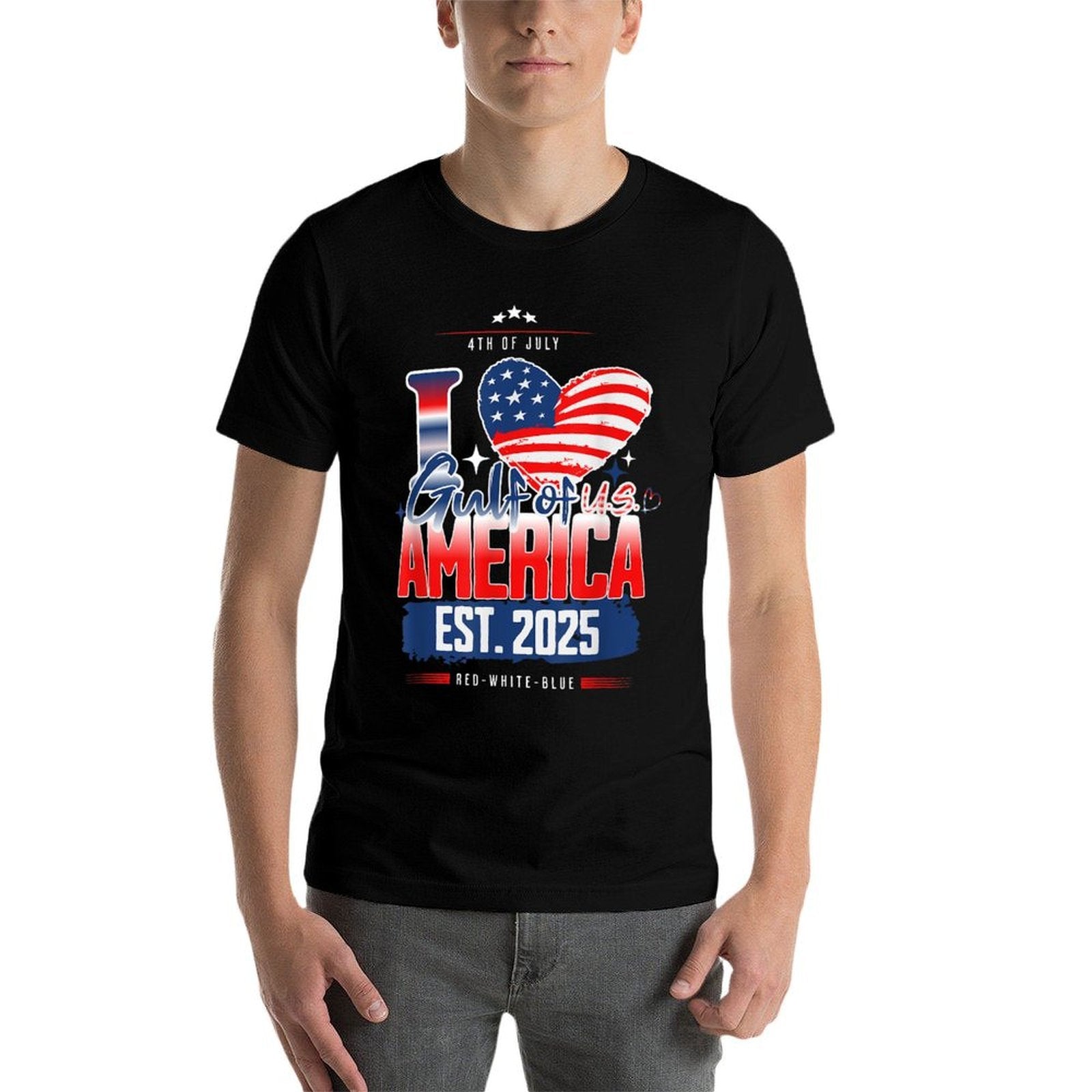 4th of July Gulf of U.S America Patriotic Red White Blue  Versatile T-Shirt