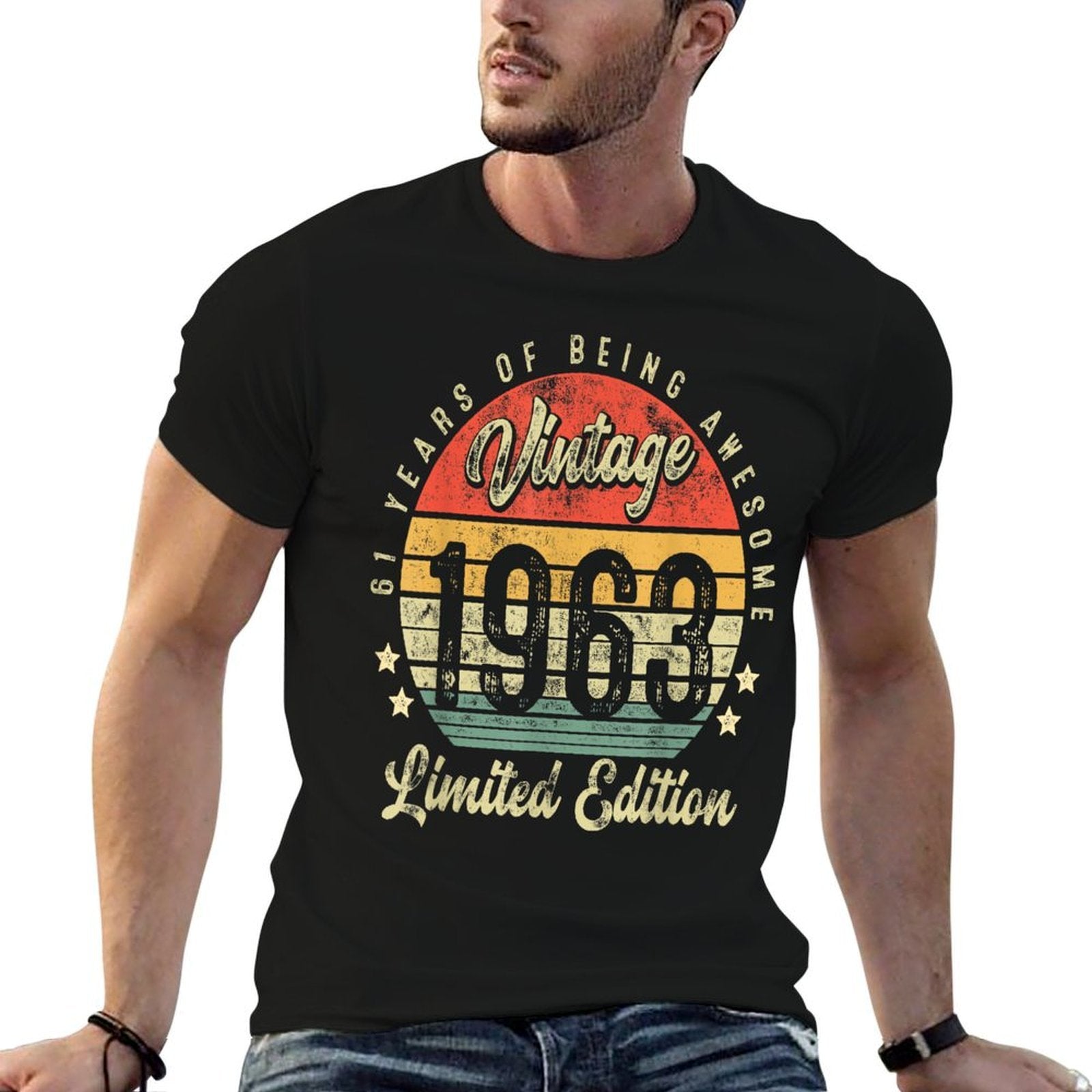 61 Year Old Gifts Vintage 1963 Limited Edition 61st Birthday  Fade-proof Color T-Shirt