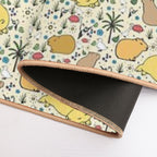 Capybaras in Gold  Easy To Clean Bath Mat