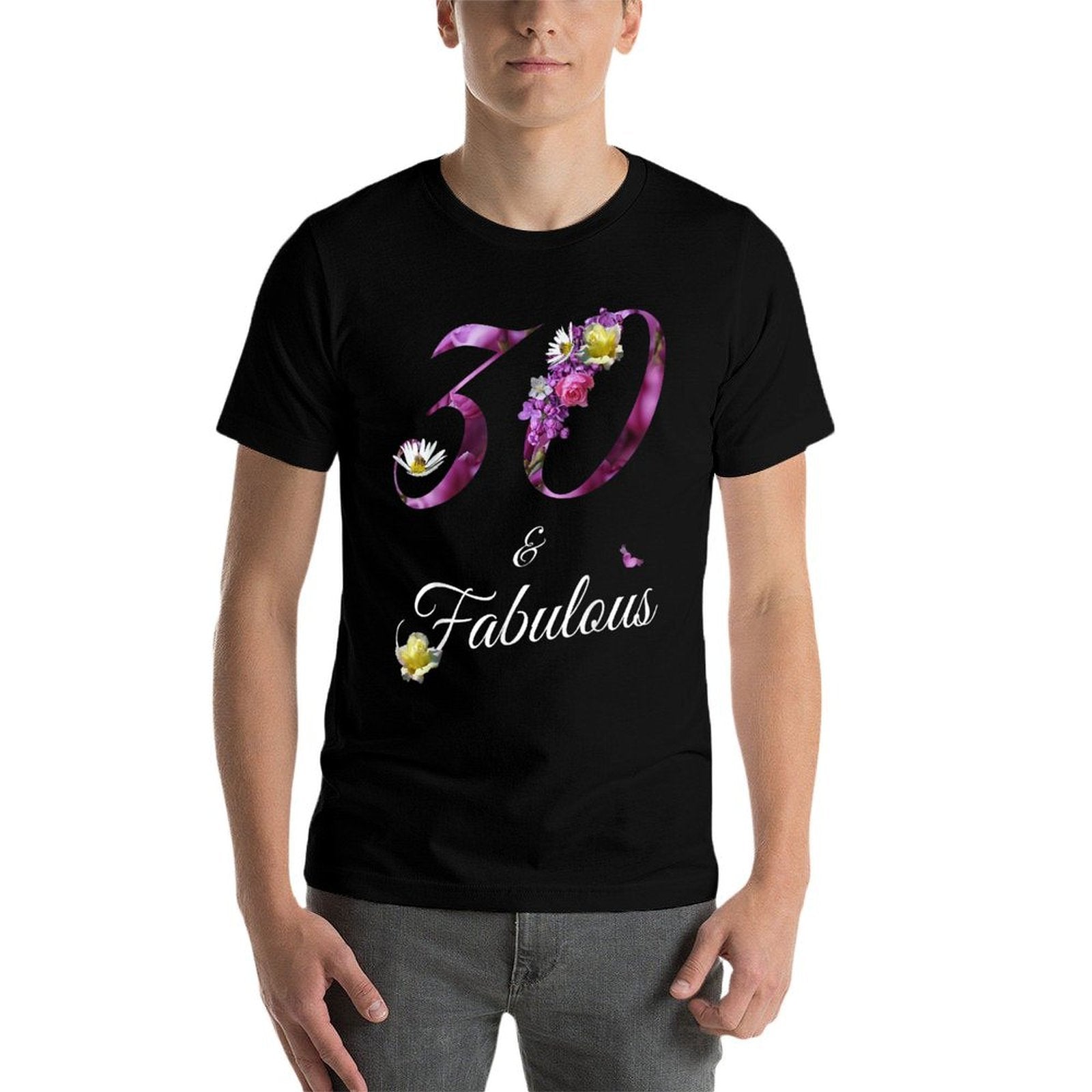 30 & Fabulous 30 Year Old Floral 1994 30th Birthday Gift  Easy-care T-Shirt