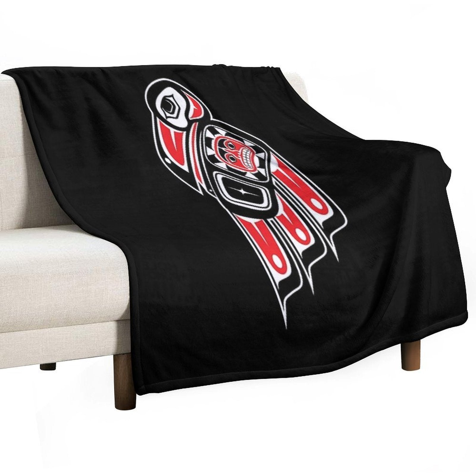 Haida Raven Shrink-resistant Throw Blanket